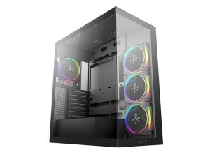 ATX Midi Tower Case Deepcool CG580 4F V2 Black Panoramic Glass w/USB 3.0 x2, 4x120mm ARGB Fans