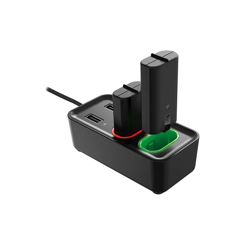 Charging Station for Xbox Controller - 2x Batteries and 2x USB 2.0 Hub
