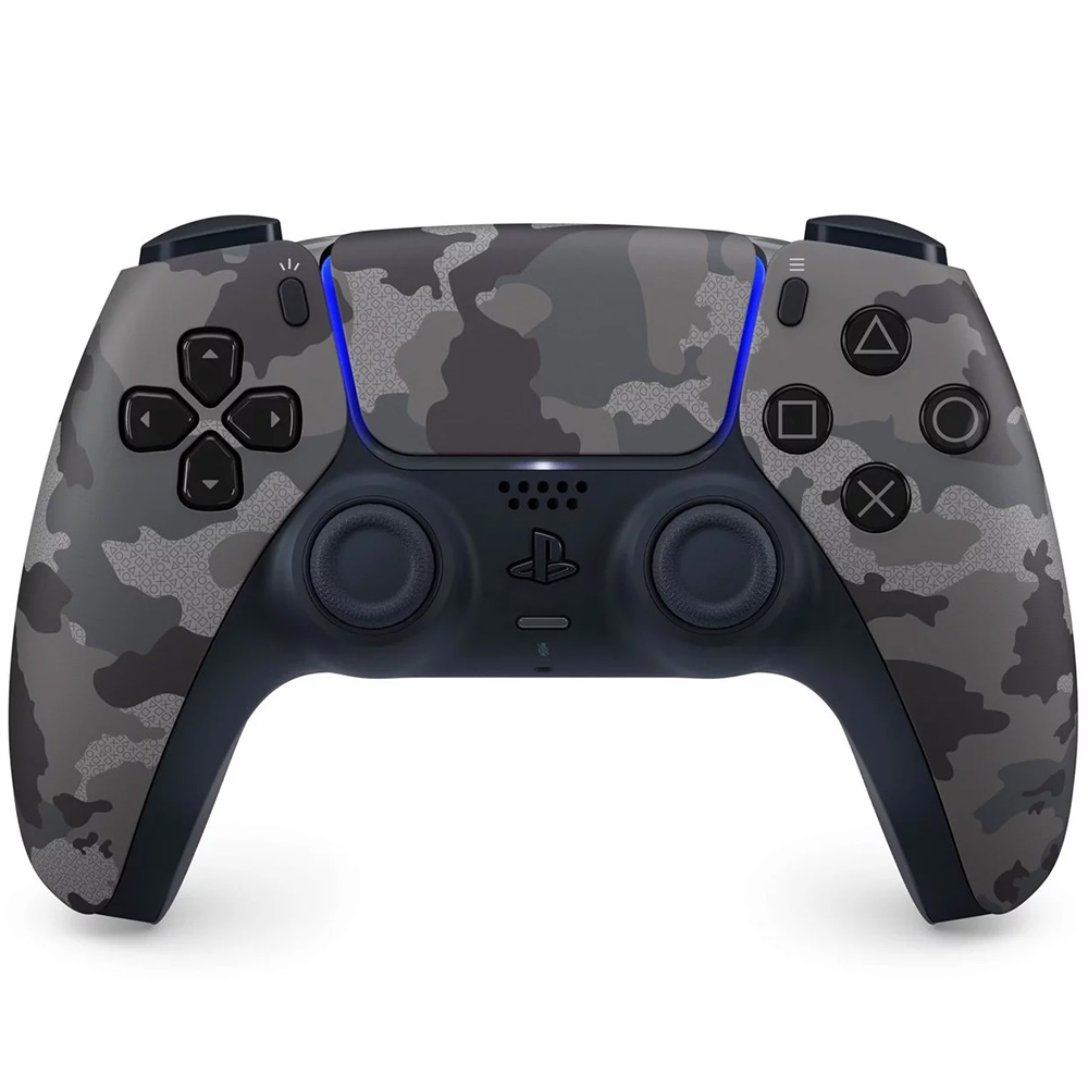 Add a fresh urban aesthetic to your PS5™ gaming space with this Grey Camouflage controller, infused with unique micro patterns of the iconic PlayStation Shapes. A USB cable is not included. To connect or charge the controller, use the USB cable supplied with the PS5™ console. Find your voice, share your passion - Chat online through the built-in microphone. Connect a headset directly via the 3.5mm jack. Record and broadcast your epic gaming moments with the create button A gaming icon in your hands - Enjoy a comfortable, evolved design with an iconic layout and enhanced sticks. Hear higher-fidelity(Compared to Dualshock 4) sound effects through the built-in speaker in supported games