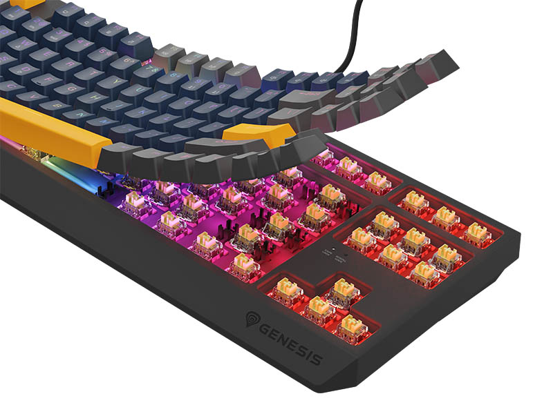 Keyboard Genesis Gaming Thor 230 TKL Hot Swap Mechanical Panda Switch RGB Naval Blue Positive