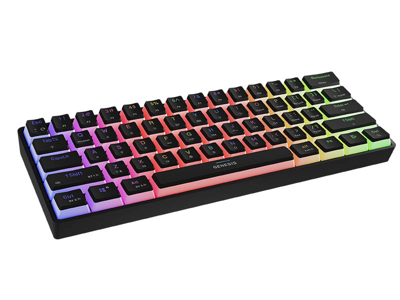 Keyboard Genesis Gaming Thor 660 G2 Wireless Mechanical 60% RGB Black Gateron Red Switches