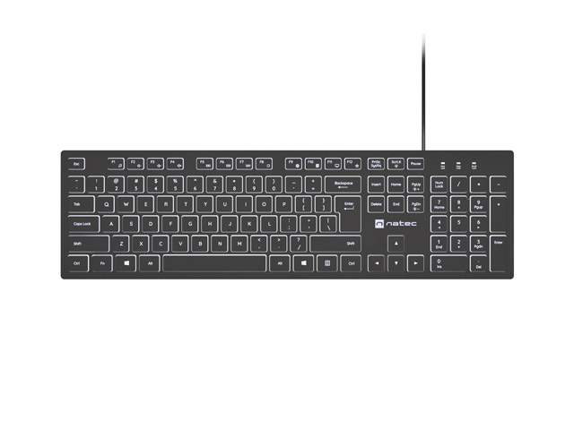 Keyboard Natec Herring Glow White Backlight USB Black