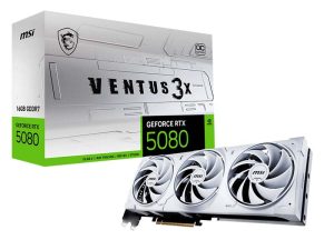 MSI GeForce RTX 5080 VENTUS 3X OC WHITE 16GB GDDR7/HDMI/3xDP/DX12U/PCIe 5.0/TORX FAN 5.0