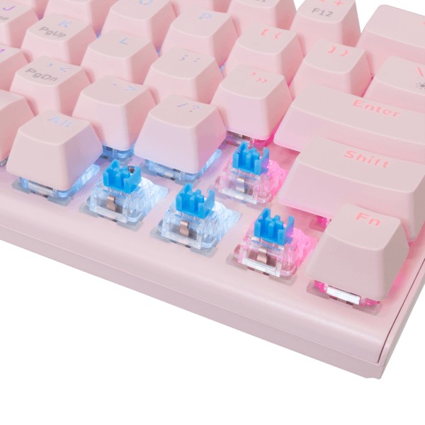 Keyboard White Shark Gaming Wakizashi 2 60% Mechanical RGB Pink Blue Switch