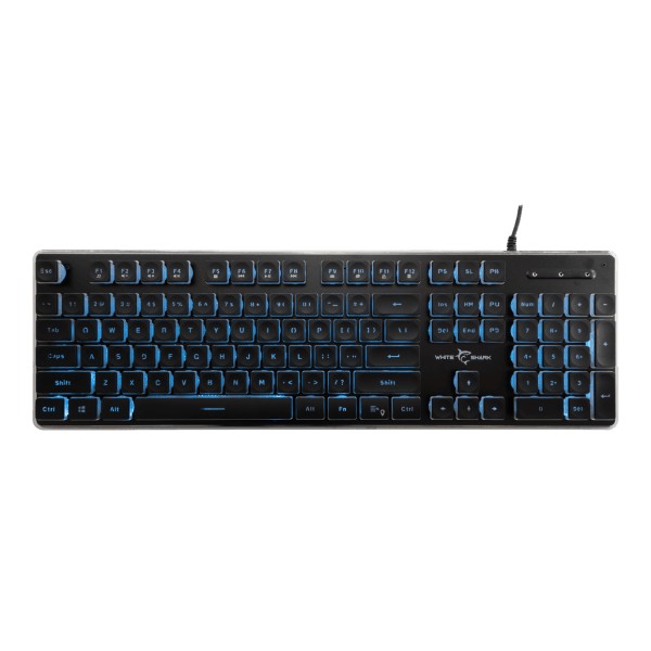 Keyboard White Shark Tachi Ice Blue LED Black