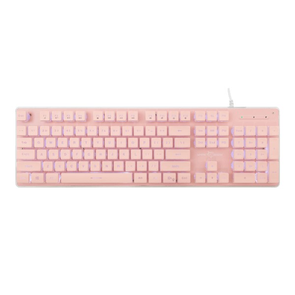 Keyboard White Shark Tachi Ice Blue LED Pink